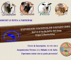Invitación Exposición Nacional de Ganado Cebú 2014